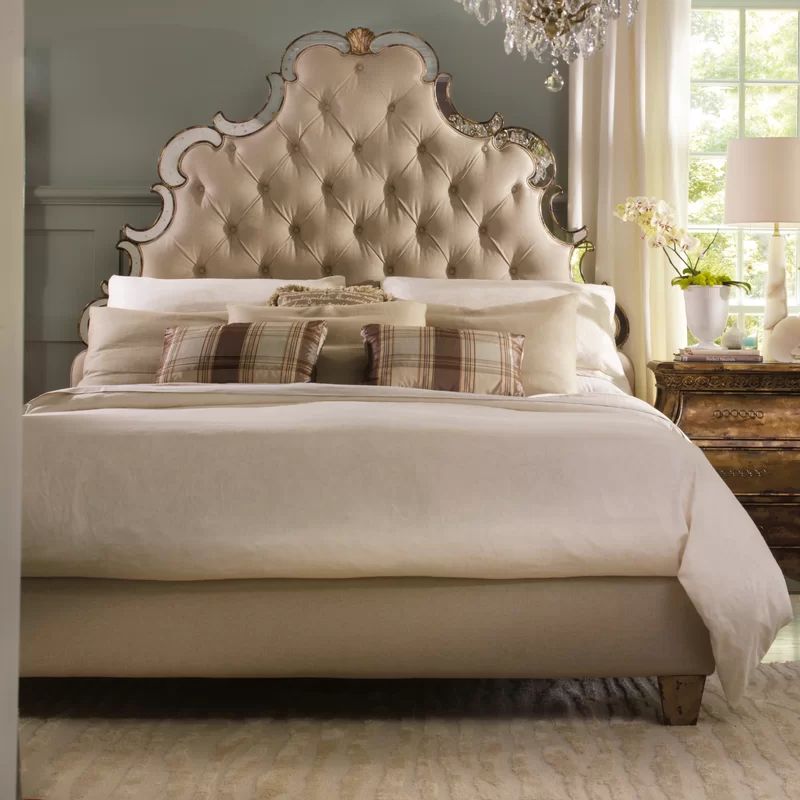 Sanctuary Tufted Solid Wood and Upholstered Low Profile Standard Bed | Wayfair North America