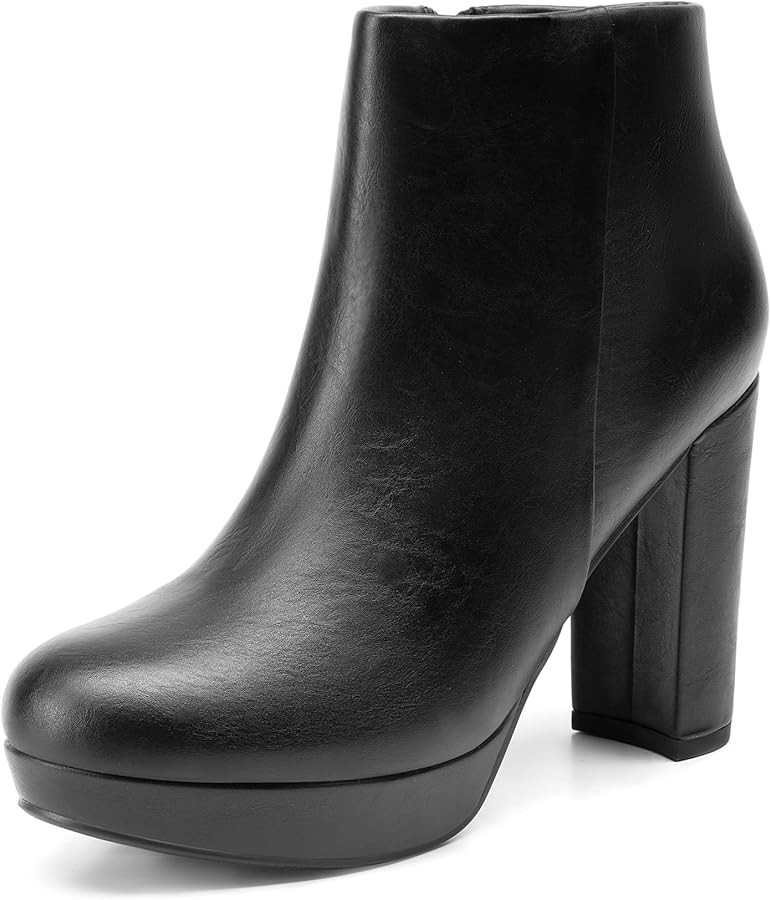 DREAM PAIRS Women's Stomp High Heel Ankle Boots | Amazon (US)