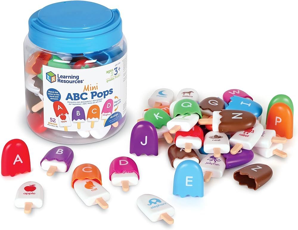 Learning Resources Mini ABC Pops, 52 Pieces, Ages 3+, Alphabet Recognition, Fine Motor Skills Toy... | Amazon (US)