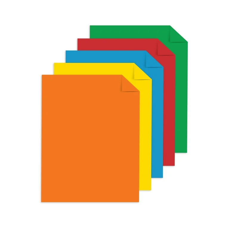 Astrobrights Color Cardstock, 8.5" x 11", 65 lb./176 gsm, Primary Assortment, 50 Sheets | Walmart (US)