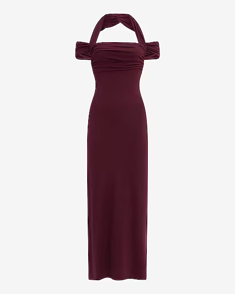 Halter Neck Strappy Sleeveless Maxi Sheath Dress | Express