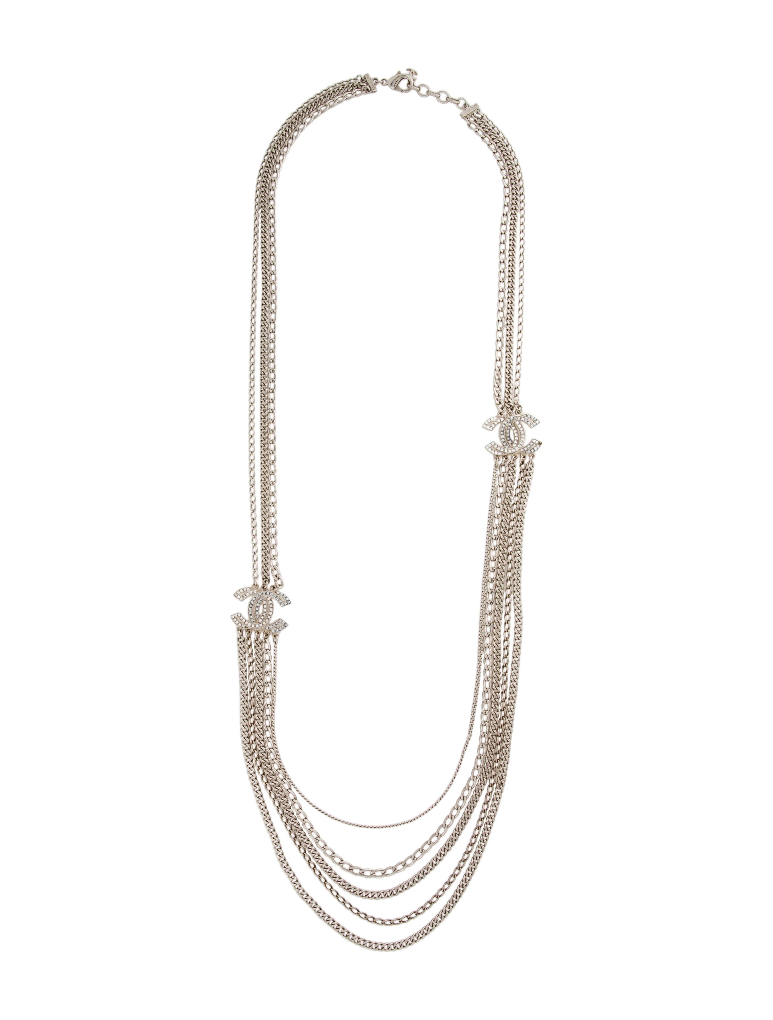 Strass CC Logo Long Multistrand Necklace | The RealReal