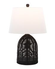 Rattan And Metal Lamp With Harp Shade | The Global Decor Shop | Marshalls | Marshalls