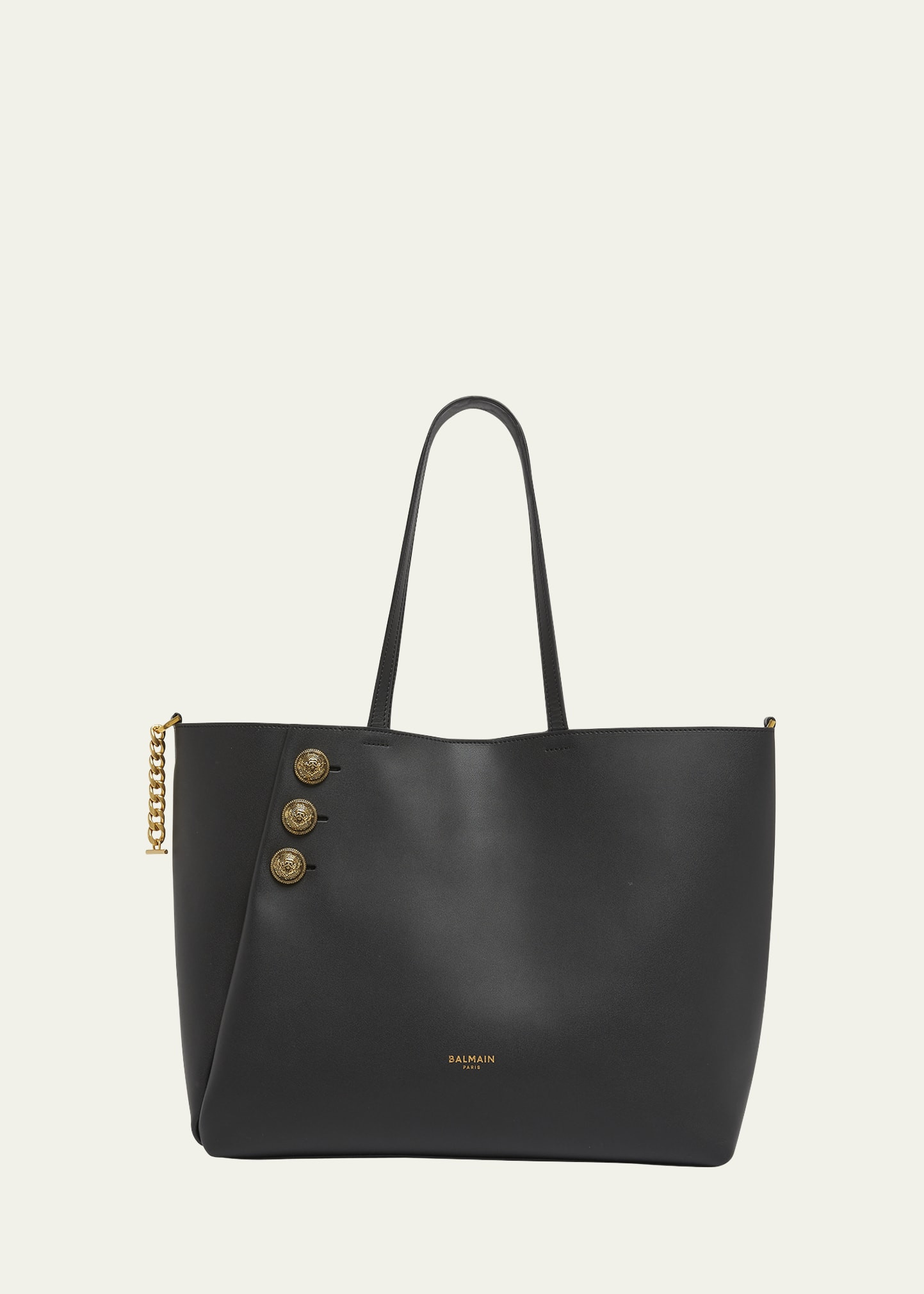 Balmain Embleme Shopper Tote Bag in Smooth Leather | Bergdorf Goodman