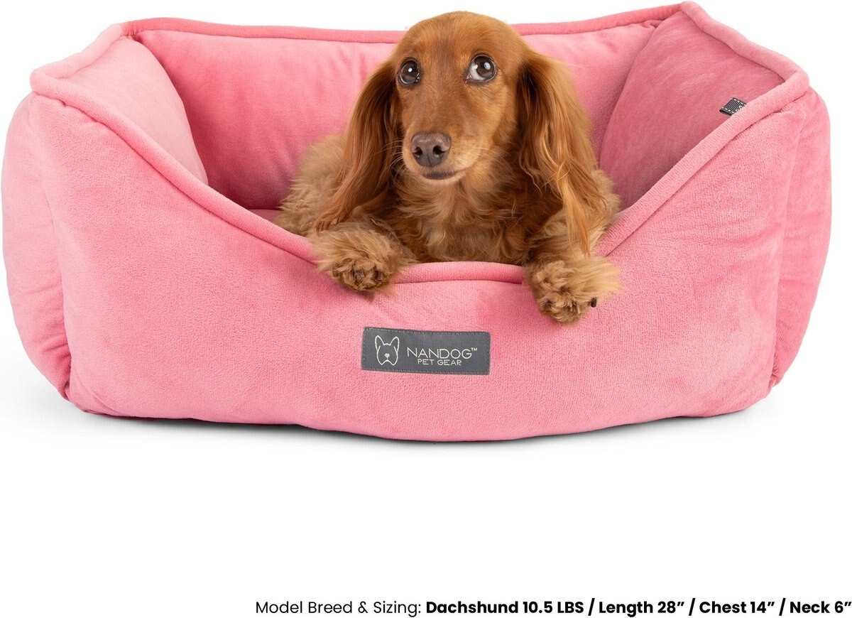 Nandog Reversible Design Cat & Dog Bed, Pink | Chewy