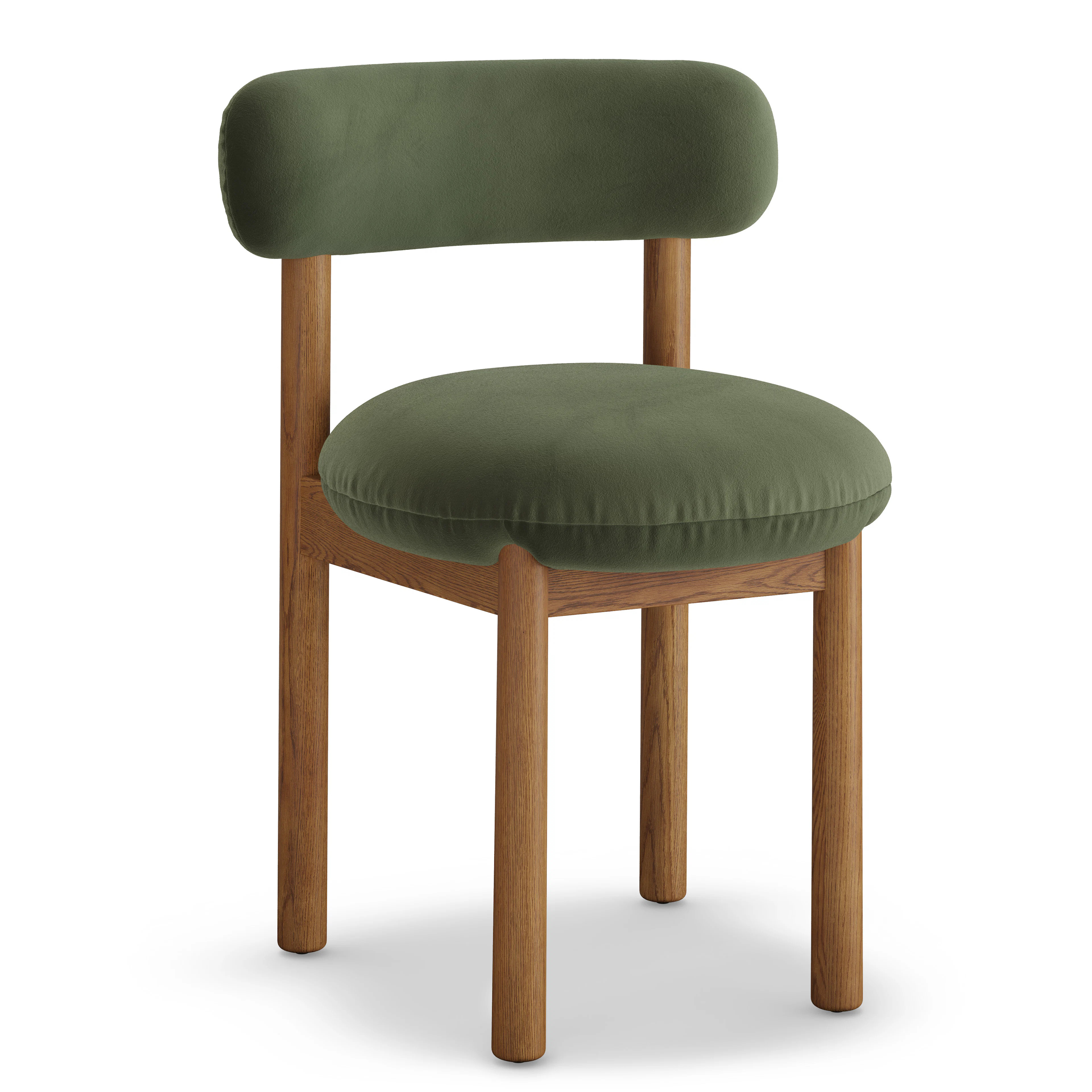 Munk Velvet Dining Chair - Smoked Oak and Hale Fir Green | Article