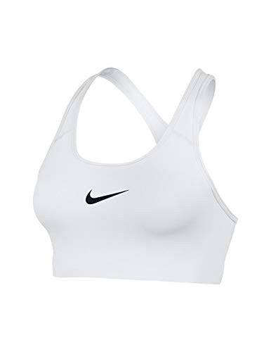 Women's Nike Swoosh Sports Bra, Sports Bra for Women with Compression & Medium Support, White/Black, M | Amazon (US)