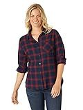 Riders by Lee Indigo Women's Heritage Long Sleeve Button Front Plaid Flannel Shirt, Red, Medium | Amazon (US)