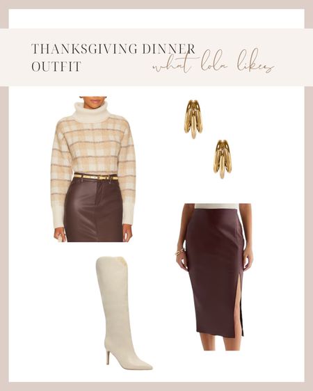 Pair a leather skirt and sweater with tall boots for Thanksgiving dinner!

#LTKstyletip #LTKSeasonal #LTKHoliday