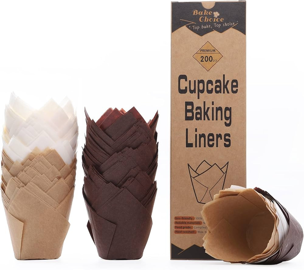 Nordic Paper 200pcs Tulip Cupcake Liners for Baking Cups EU Parchment paper Standard Size Tulip M... | Amazon (US)
