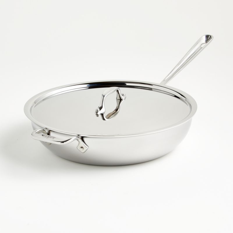 All-Clad d3 Stainless 4-Qt. Weeknight Pan with Lid + Reviews | Crate & Barrel | Crate & Barrel