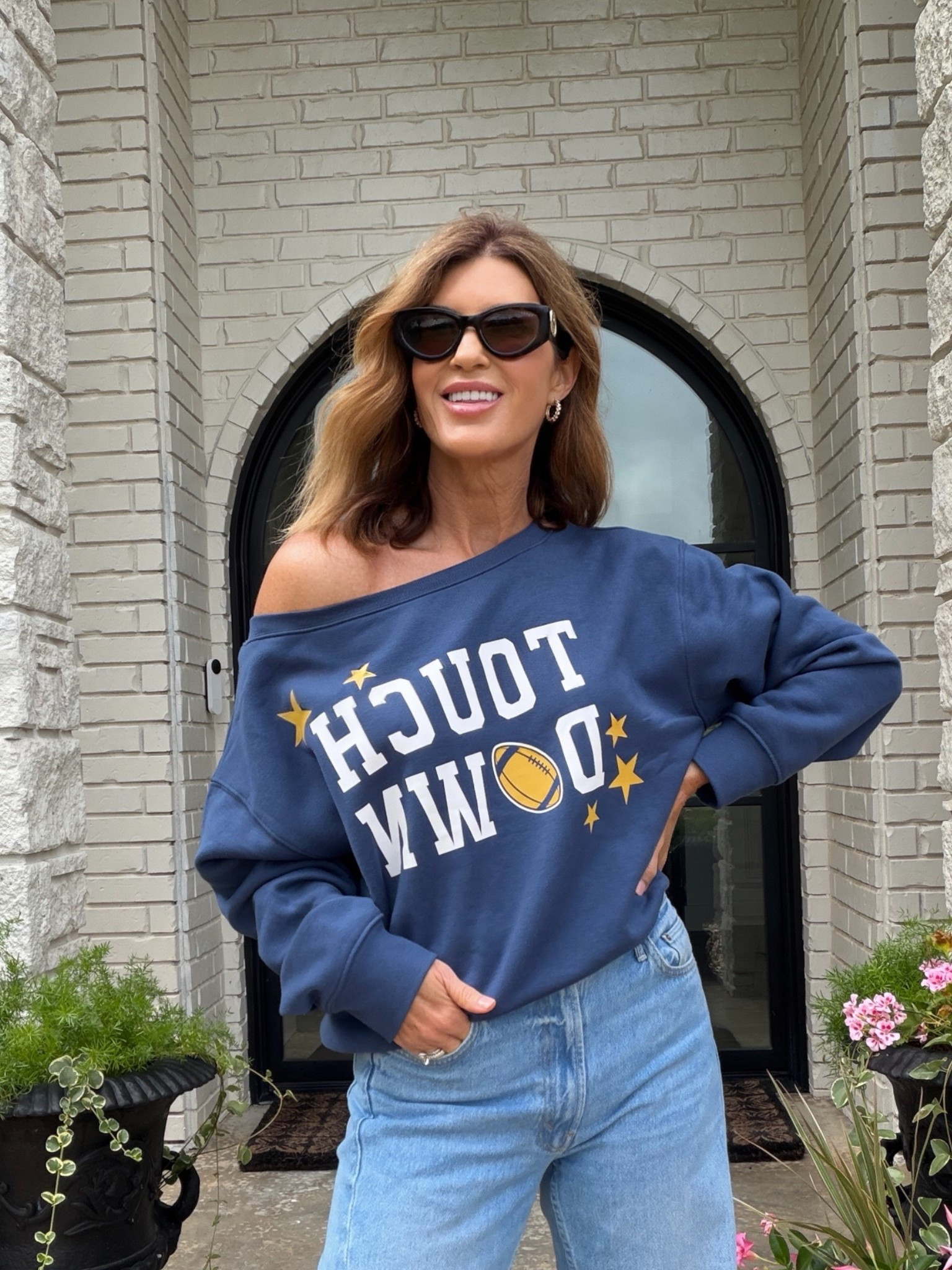 Sized up to a large touchdown sweatshirt

#LTKOver40 #LTKActive