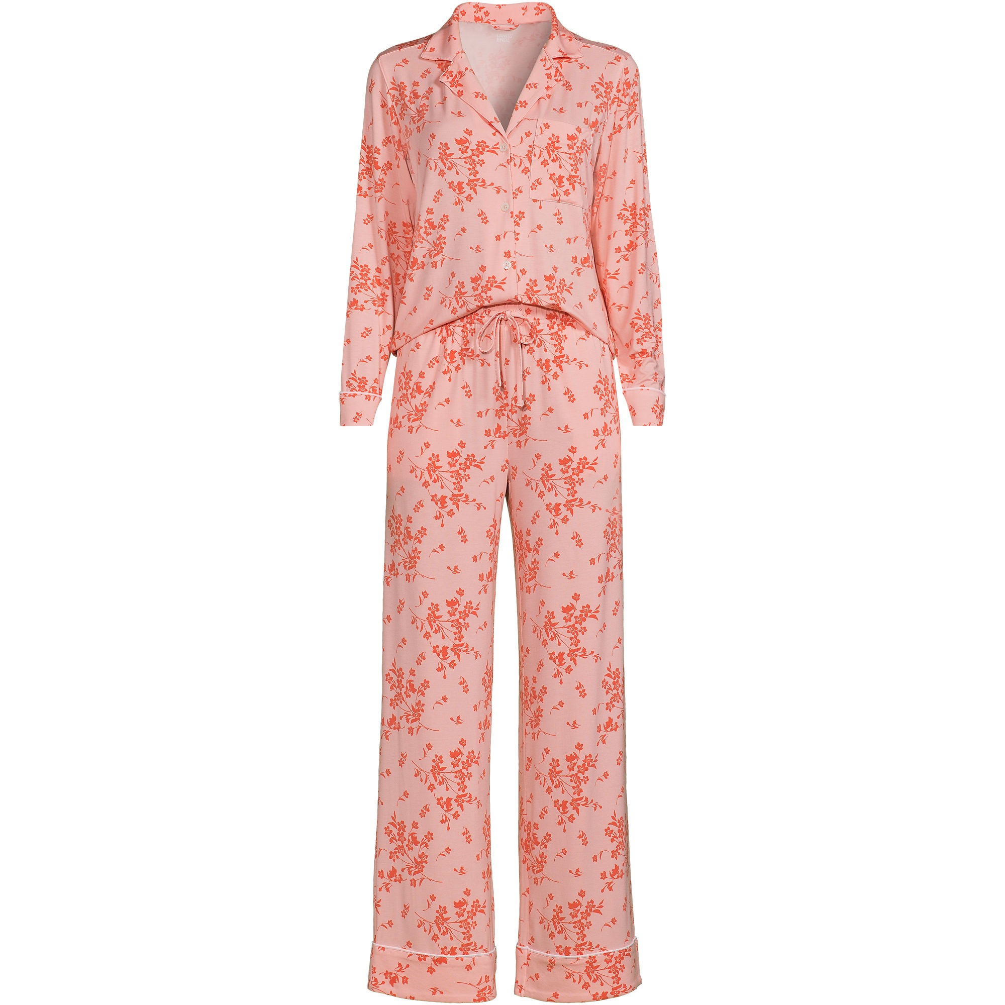 Women's Cooling 2 Piece Pajama Set - Long Sleeve Top and Pants | Lands' End (US)