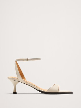 Italian Leather Kitten-Heel Sandal | Banana Republic (US)