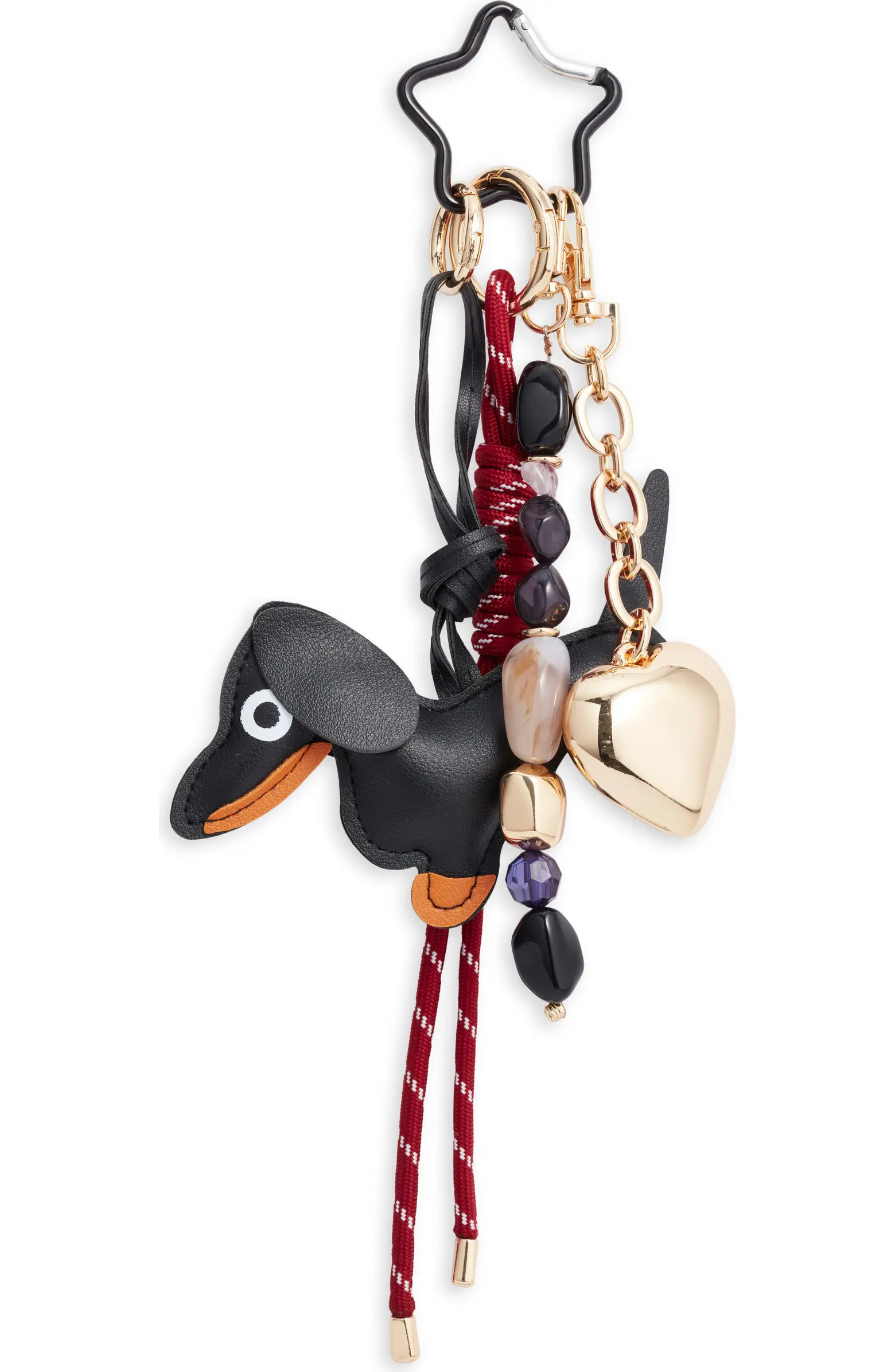 Chelsea28 Dog & Heart Beaded Faux Leather Bag Charm | Nordstrom | Nordstrom
