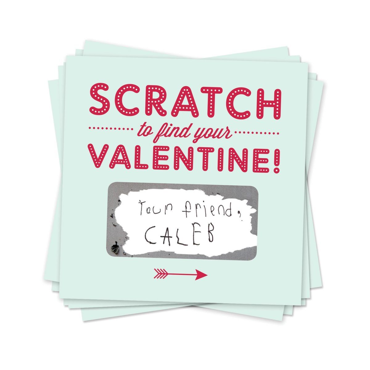 18ct Scratch-off Valentines Cards Mint Green | Target