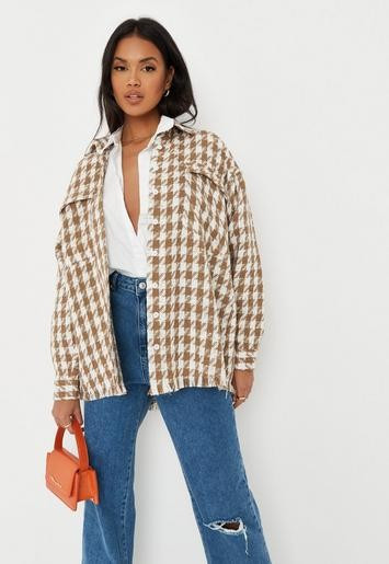 Missguided - Brown Co Ord Boucle Oversized Shacket | Missguided (UK & IE)