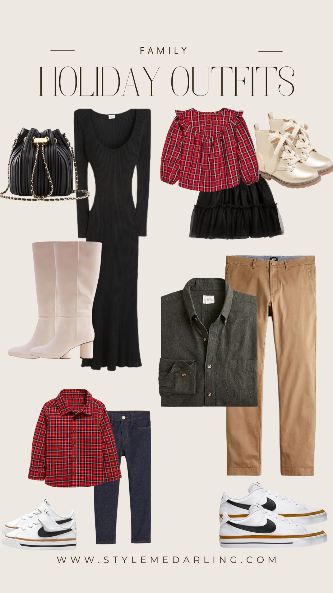 #holidaylook #familyoutfits #holidayoutfits #sweaterdress #ribbedsweaterdress #mididress #blackdress #bumpfriendly #boots #heeeledboot #fallboots #blackbag #bucketbag #chainnecklaces #toddleroutfits #plaid #nikesneakers #menslook

#LTKfamily #LTKHoliday #LTKbump