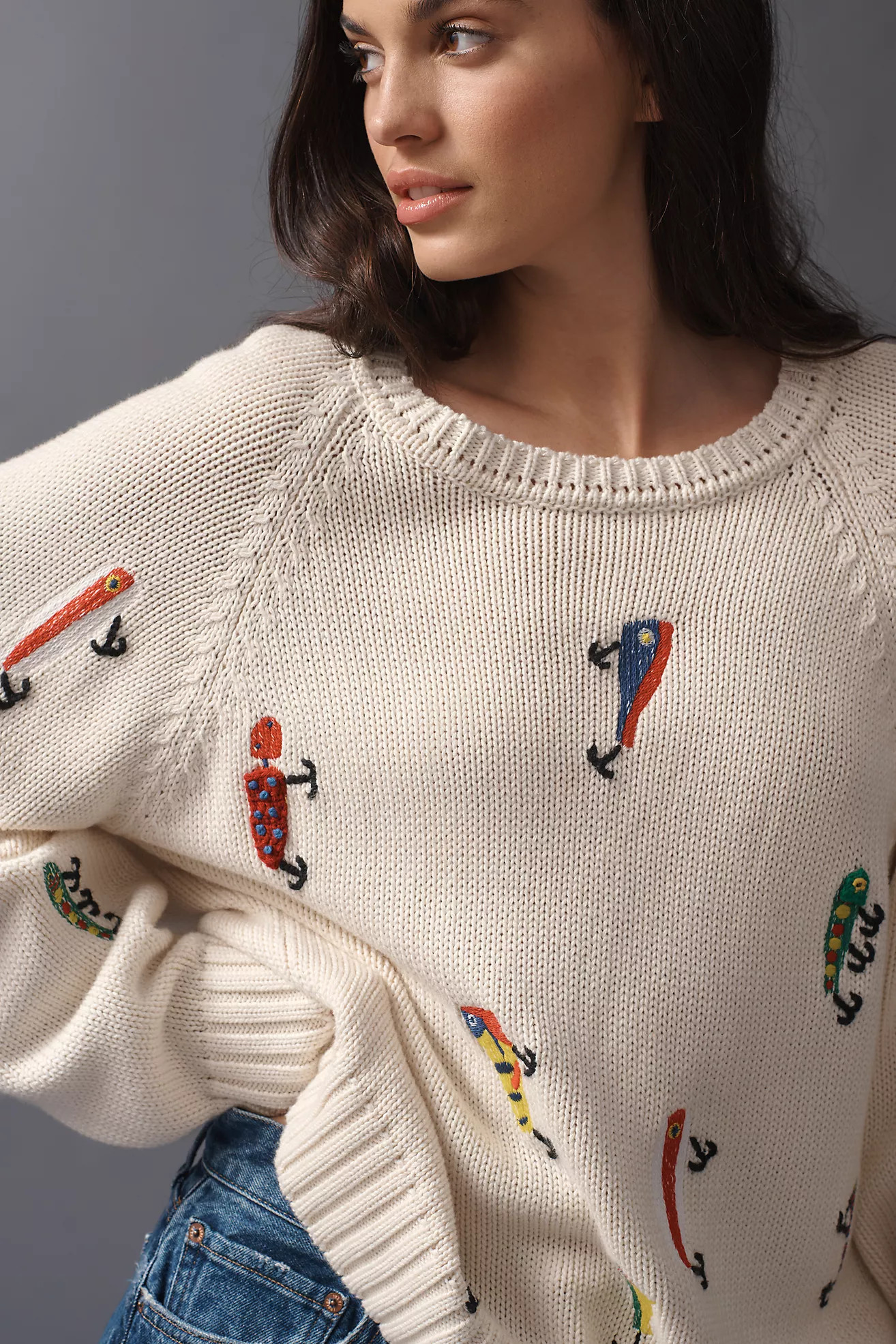 MOTHER The Raglan Cotton Pullover Sweater | Anthropologie (US)