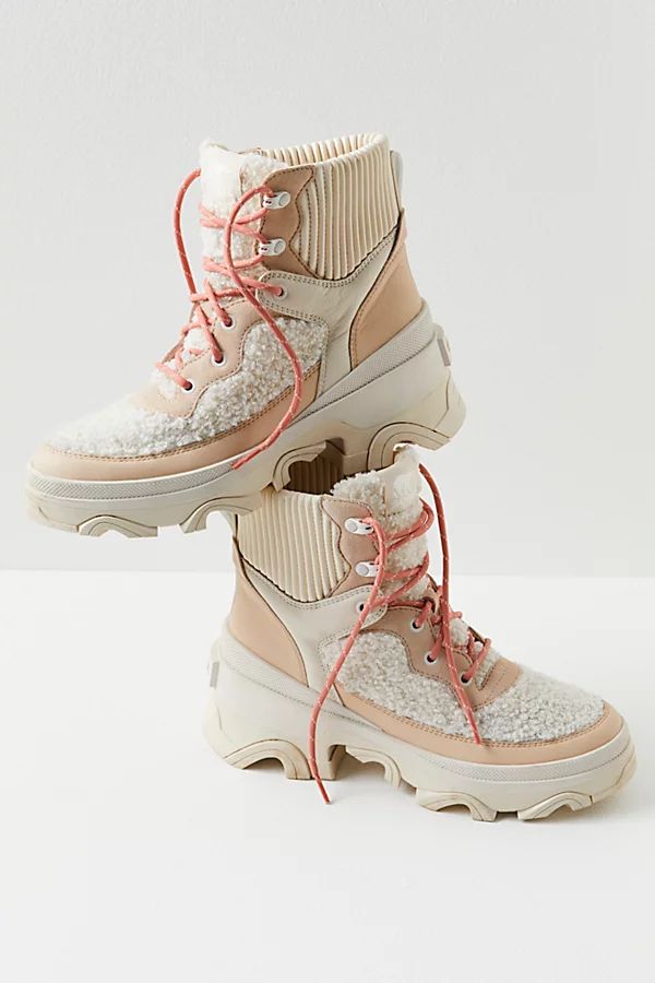 Brex Cozy Lace Up Boots by Sorel at Free People, Nova Sand / Sea Salt, US 7 | Free People (Global - UK&FR Excluded)
