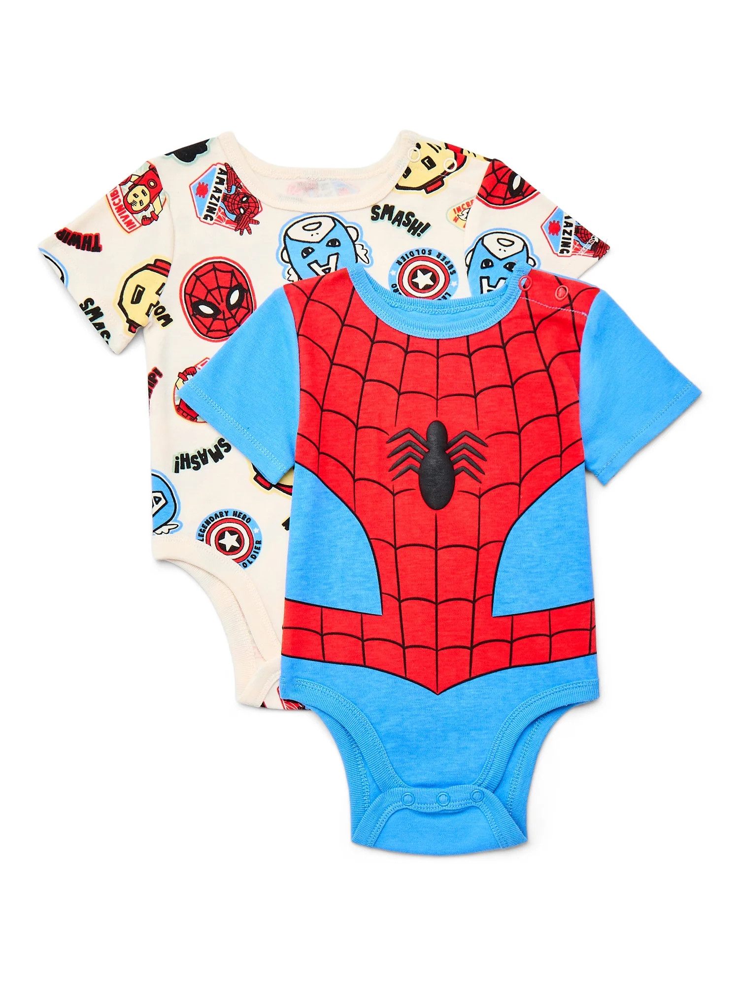 Spider-Man Baby Boys or Girls Graphic One-Piece Bodysuits, 2-Pack, Sizes 0/3M-24M | Walmart (US)