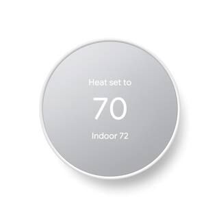 Nest Thermostat - Smart Programmable Wi-Fi Thermostat - Snow | The Home Depot