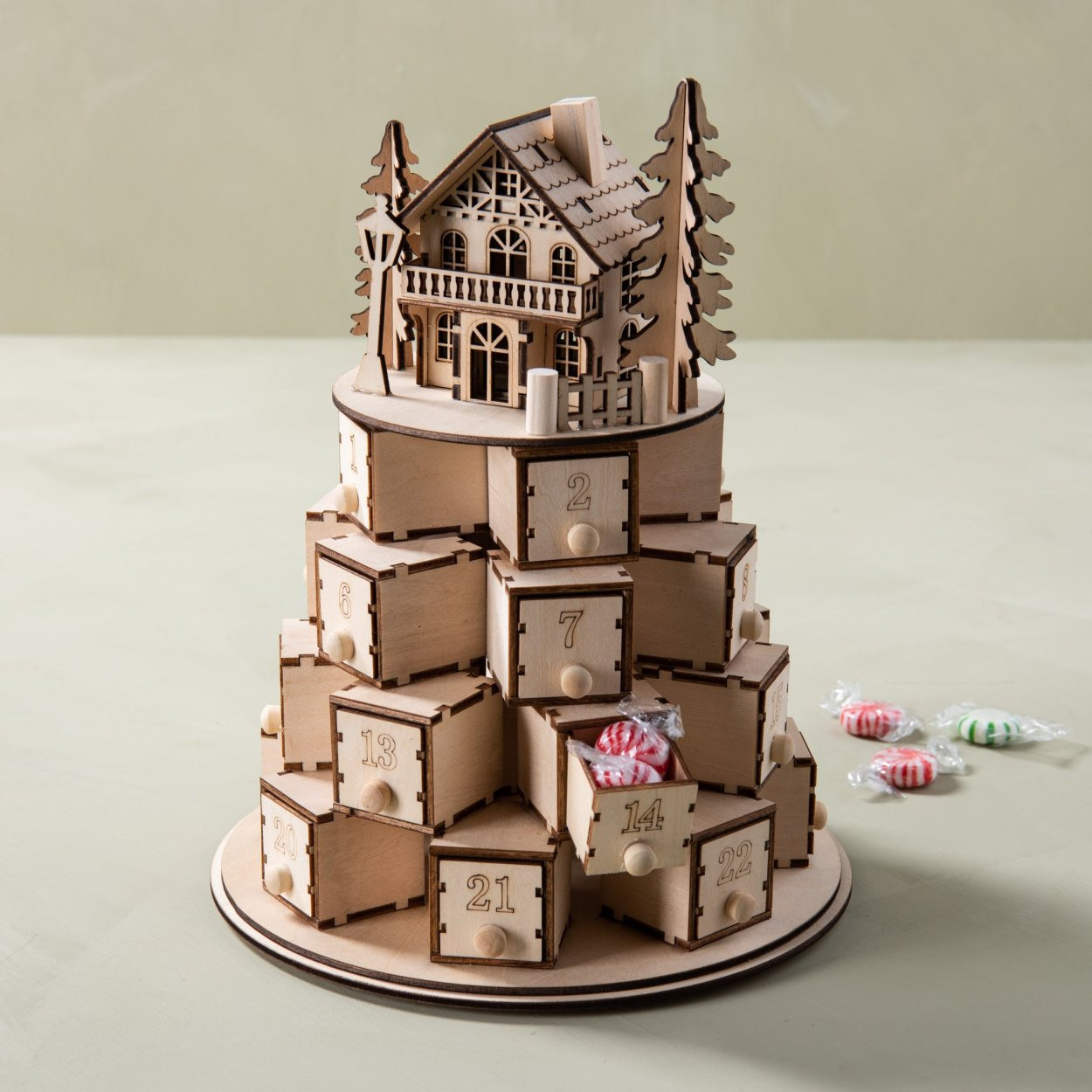 Alpine House Wood Advent Calendar | Magnolia