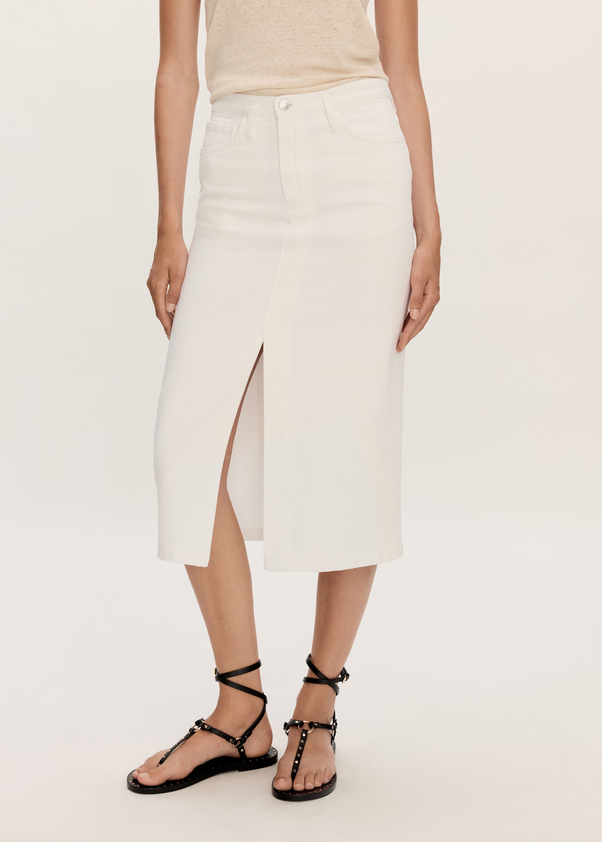 Slit denim skirt | Mango (US/MX/AU)