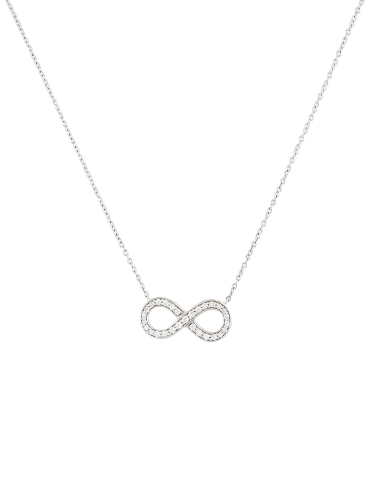 Platinum Diamond Infinity Pendant Necklace | The RealReal
