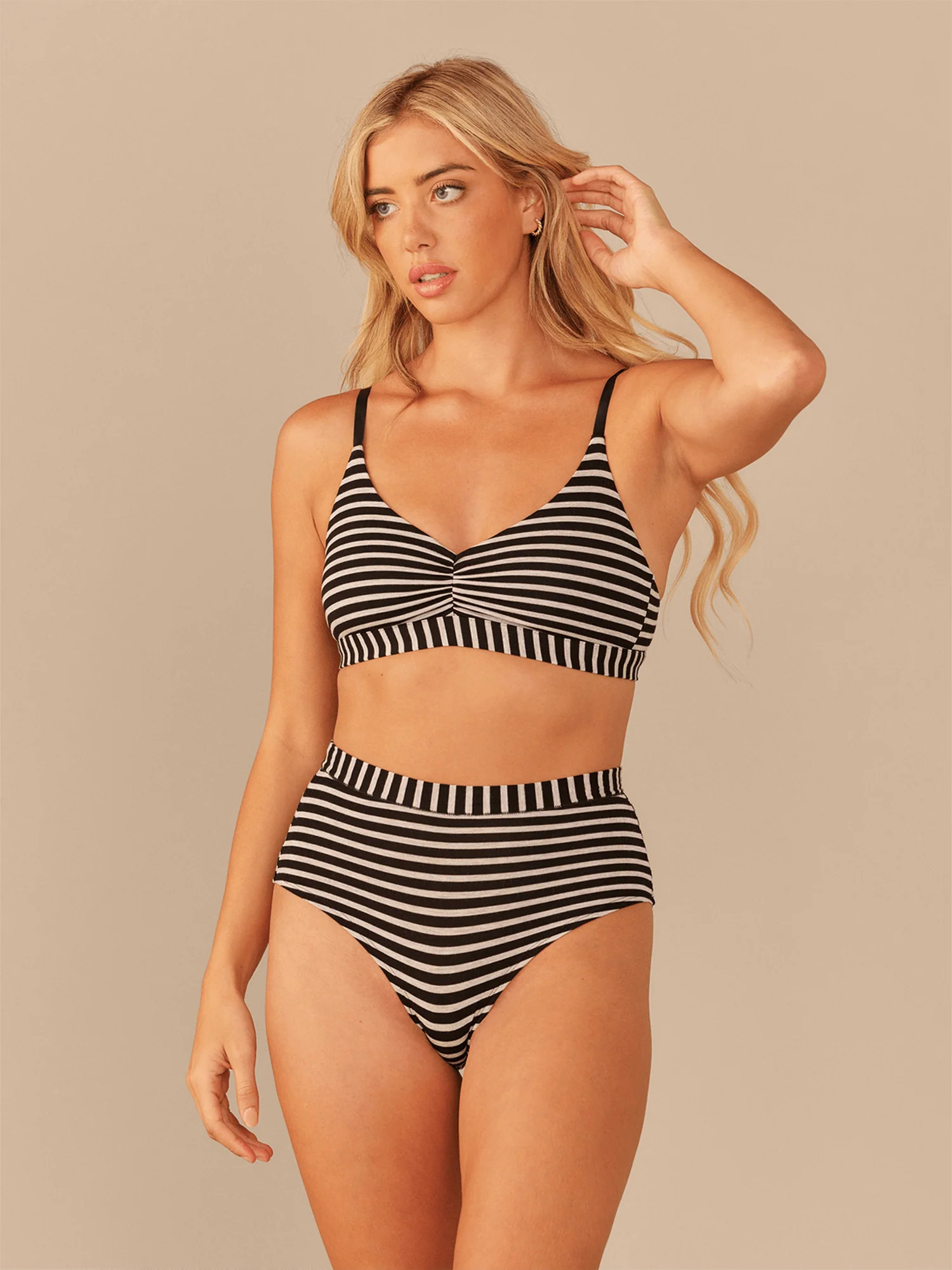 UltraModal™ FeelFree High-Waisted Cheeky | Heather Grey Stripes | MeUndies