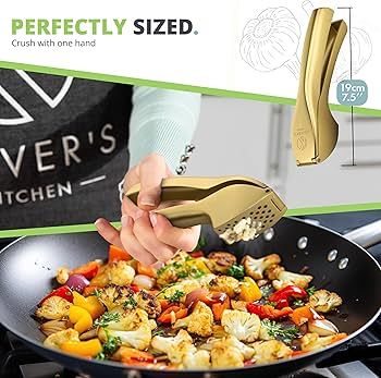 Oliver's Kitchen ® Premium Knoblauchpresse - Handlich & Leicht zu Reinigen - Zerkleinert Knoblau... | Amazon (DE)