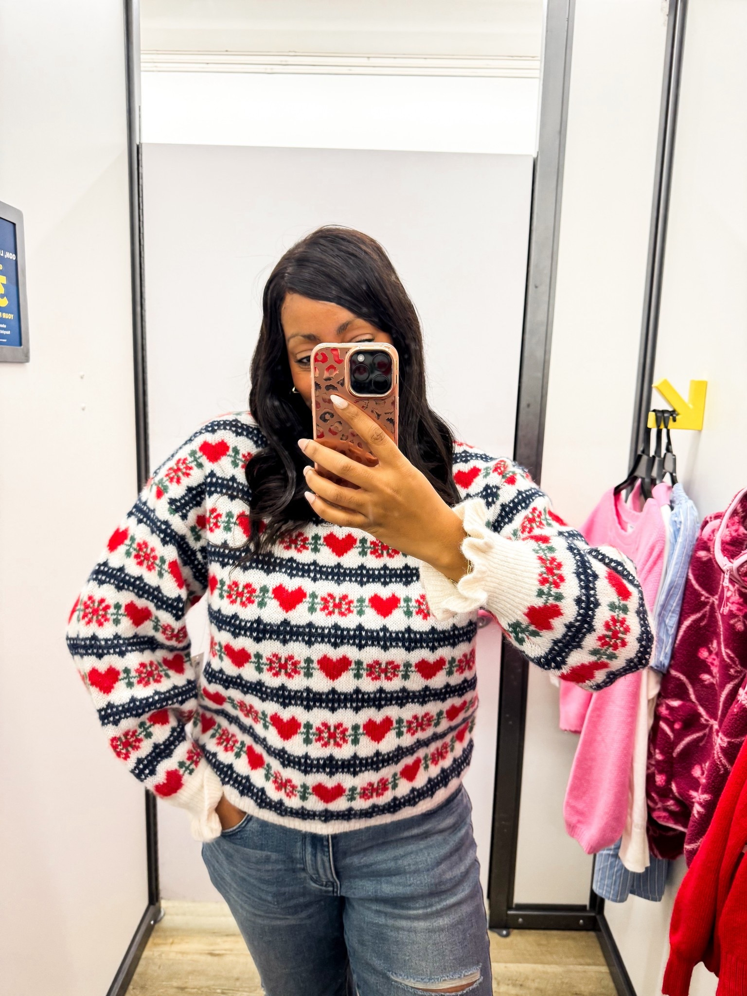 Ruffle sleeve striped heart sweater ♥️ fits tts super softt

#LTKMidsize