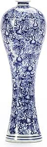13" China Ceramic Vase Blue and White Porcelain Chinese Handmade Decorative Flower Vase for Livin... | Amazon (US)