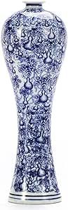 13" China Ceramic Vase Blue and White Porcelain Chinese Handmade Decorative Flower Vase for Livin... | Amazon (US)
