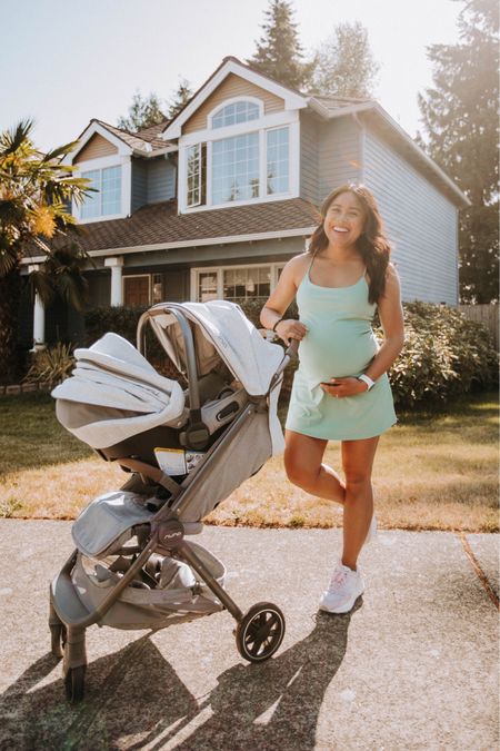 My green athletic dress and pink sneakers are perfect for walks with baby 🥰👶🏽. 

#LTKfamily #LTKbaby #LTKbump