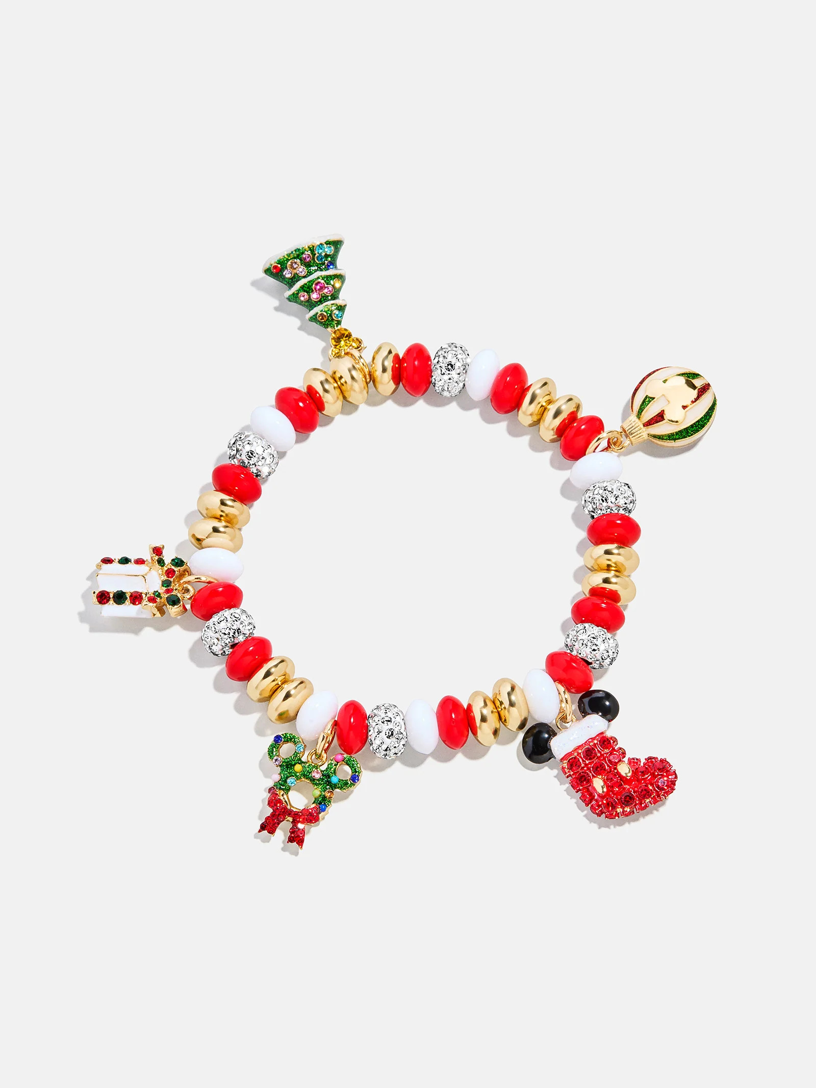 Disney Mickey Mouse Christmas Charm Bracelet - Red/Green | BaubleBar