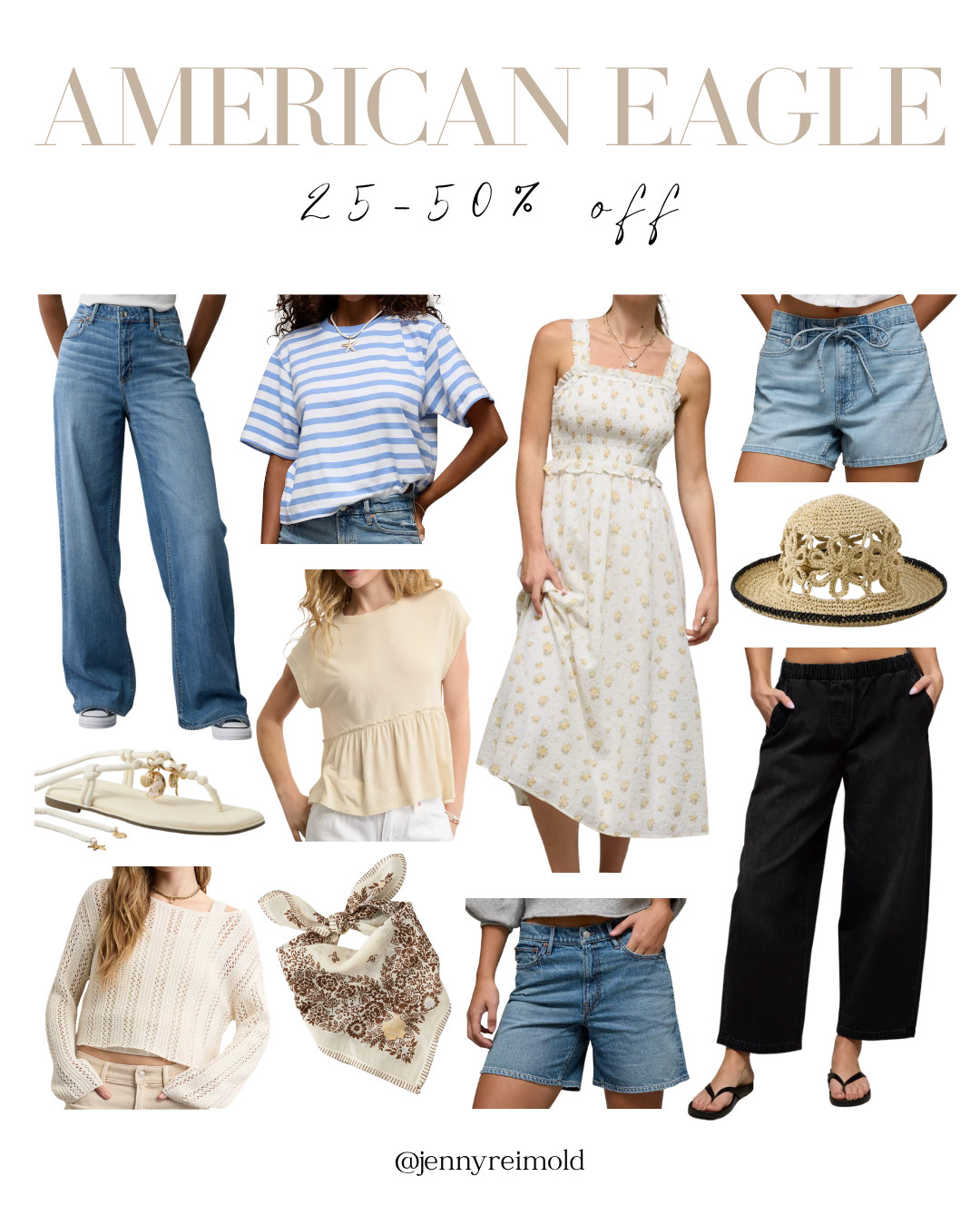 Get 25-50% off almost everything at American Eagle! So many cute spring and summer finds. Such a big fan of their denim!! 

 #LTKSeasonal #LTKSaleAlert