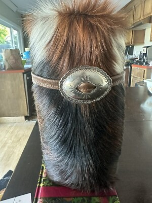 Vintage Cowhide Leather Cow Hide Wine Carrier Bottle Holder w/ Concho 4.5x10” | eBay US