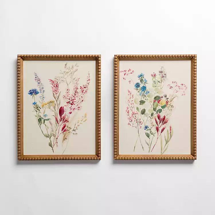 New! Delicate Flowers Framed Art Prints, Set of 2 | Kirkland's Home