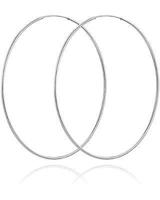 Gacimy Gold Hoop Earrings for Women 14K Real Gold Plated Hoops with 925 Sterling Silver Post | Amazon (US)