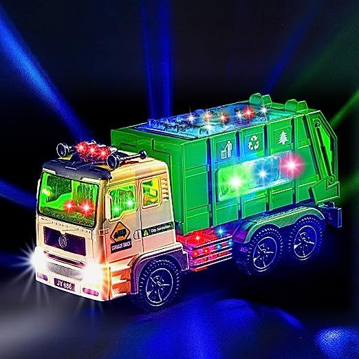 Toy Garbage Truck for Kids with 4D Lights and Sounds - Battery Operated Automatic Bump & Go Car -... | Amazon (US)