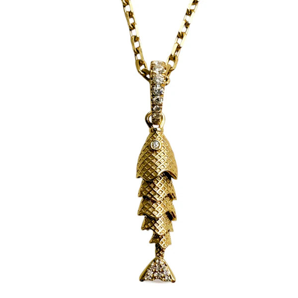 14K GOLD AND DIAMOND FISH CHARM – SHAKTI | SHAKTI JEWELRY