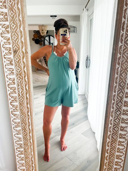 comfy + cute pregnancy romper! is not maternity exclusive, so win-win to be able to wear it postpartum too! 

summer bump fit
summer pregnancy outfit 
summer romper 
Amazon romper 

#LTKbump #LTKunder50 #LTKbaby