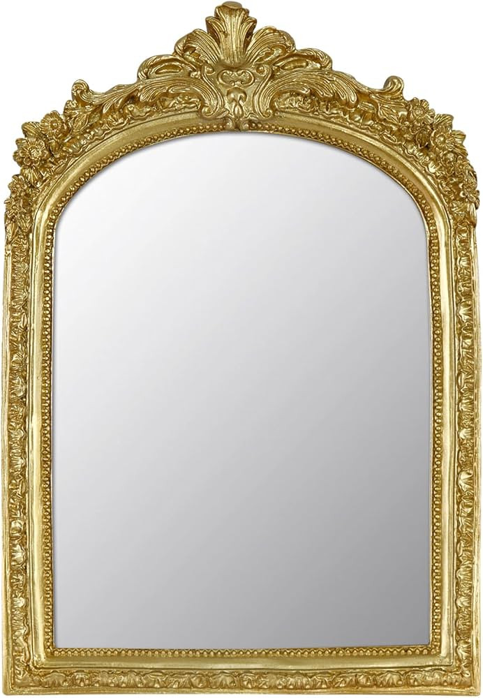 Small Decorative Arched Mirror, Gold Resin Frame, 6.8 x 10 inches, Wall Mounted or Tabletop (Gold... | Amazon (US)