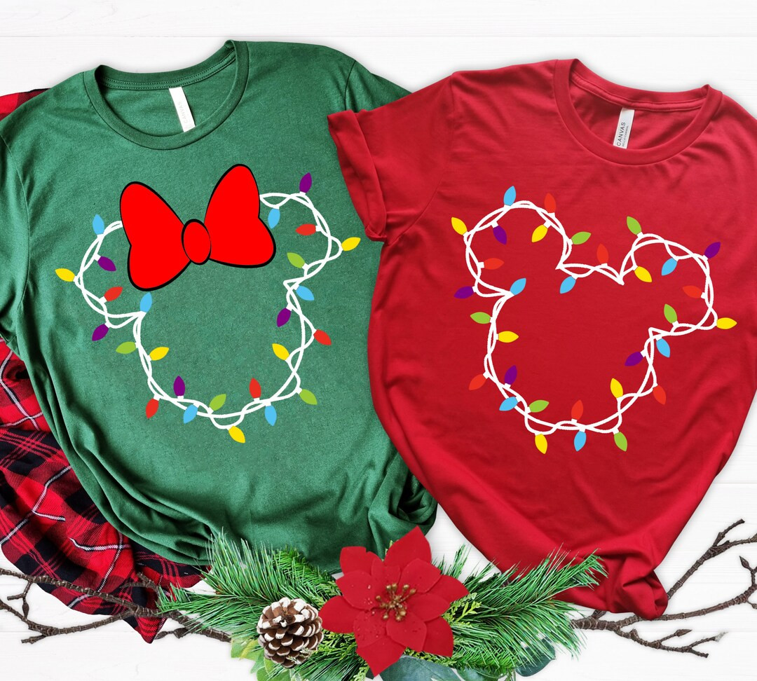 Disney Christmas Lights Shirts Mickey Christmas Shirtminnie - Etsy | Etsy (US)