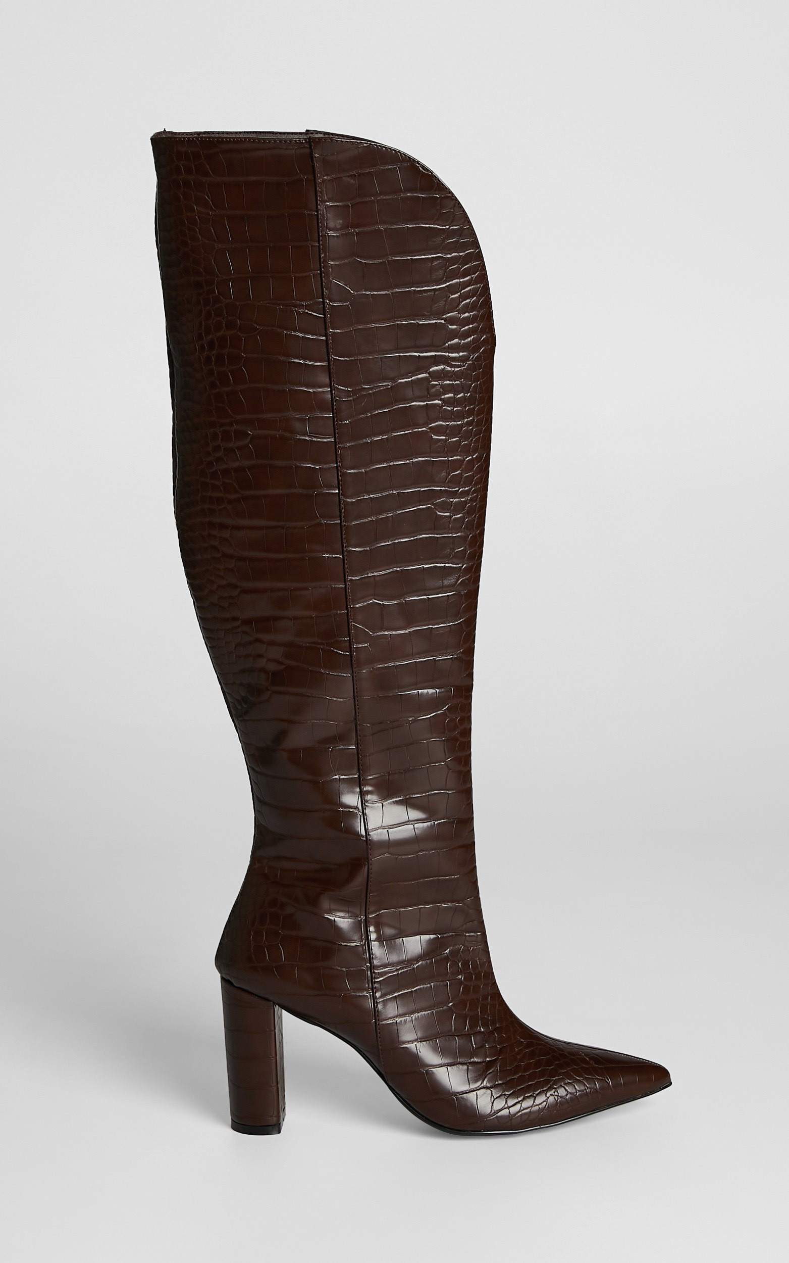 Therapy - Ginny Boots in Chocolate Croc | Showpo - deactived