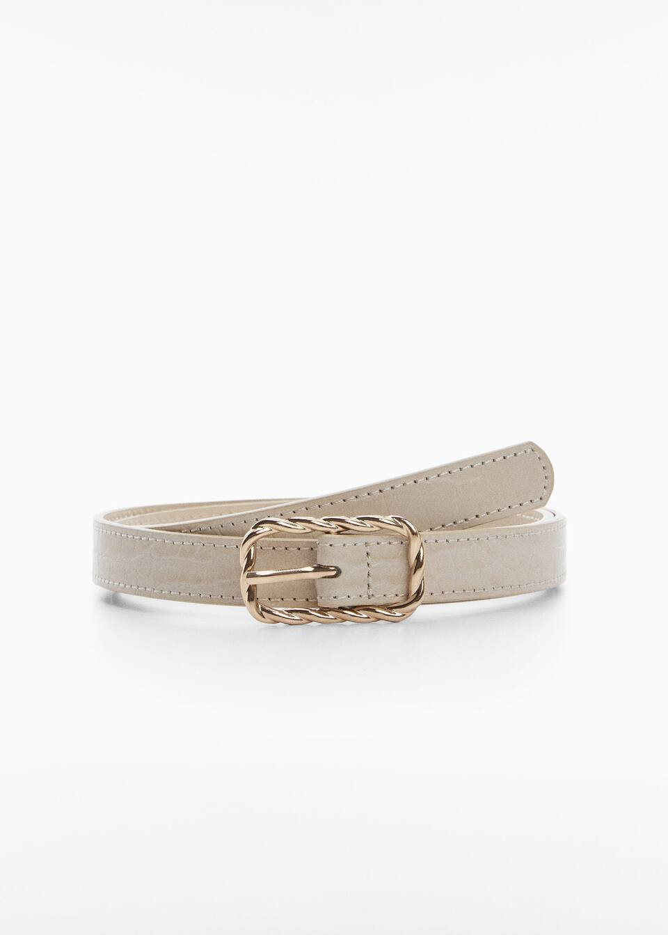 Embossed buckle belt | MANGO (US)
