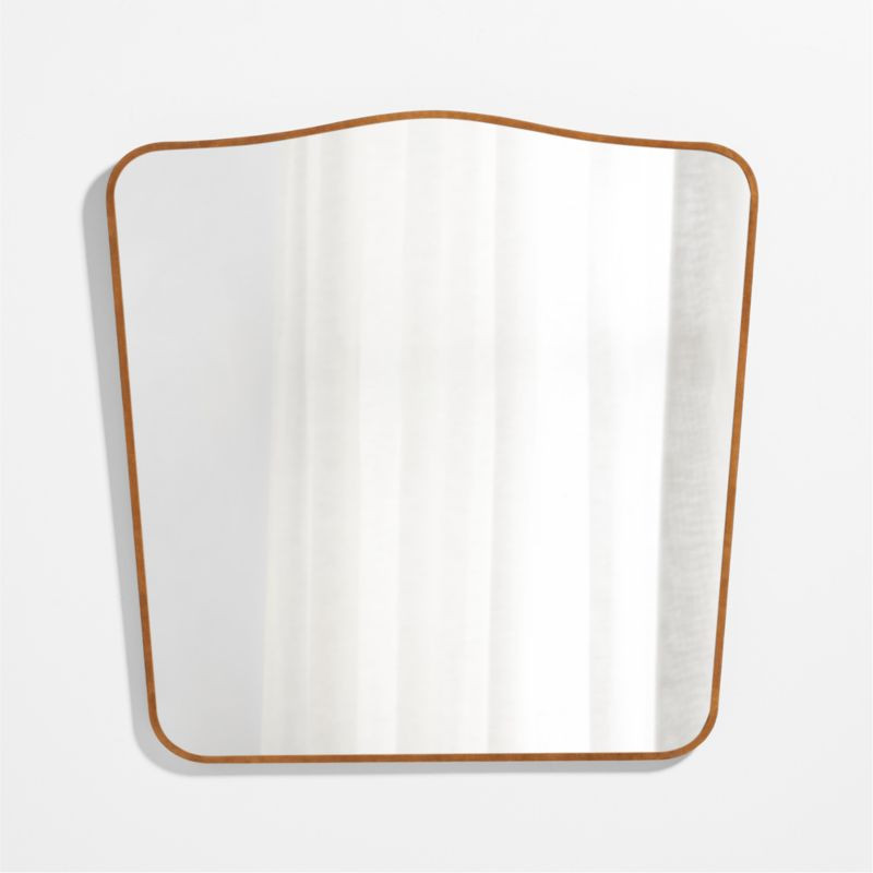 Brown Suede Border Mantel Mirror  | Crate & Barrel