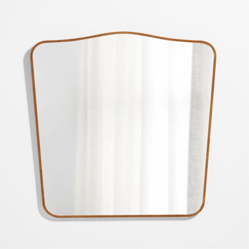 Briars Brown Suede Border Mantel Mirror by Jake Arnold | Crate & Barrel | Crate & Barrel