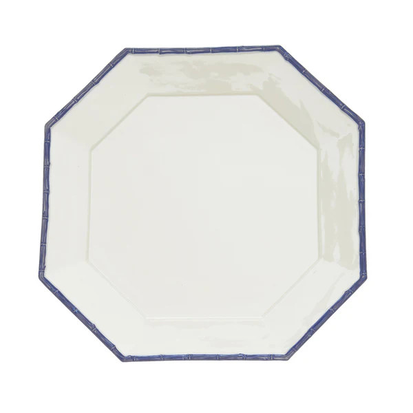 Octagon Bamboo Dinner Plate, Blue | The Avenue